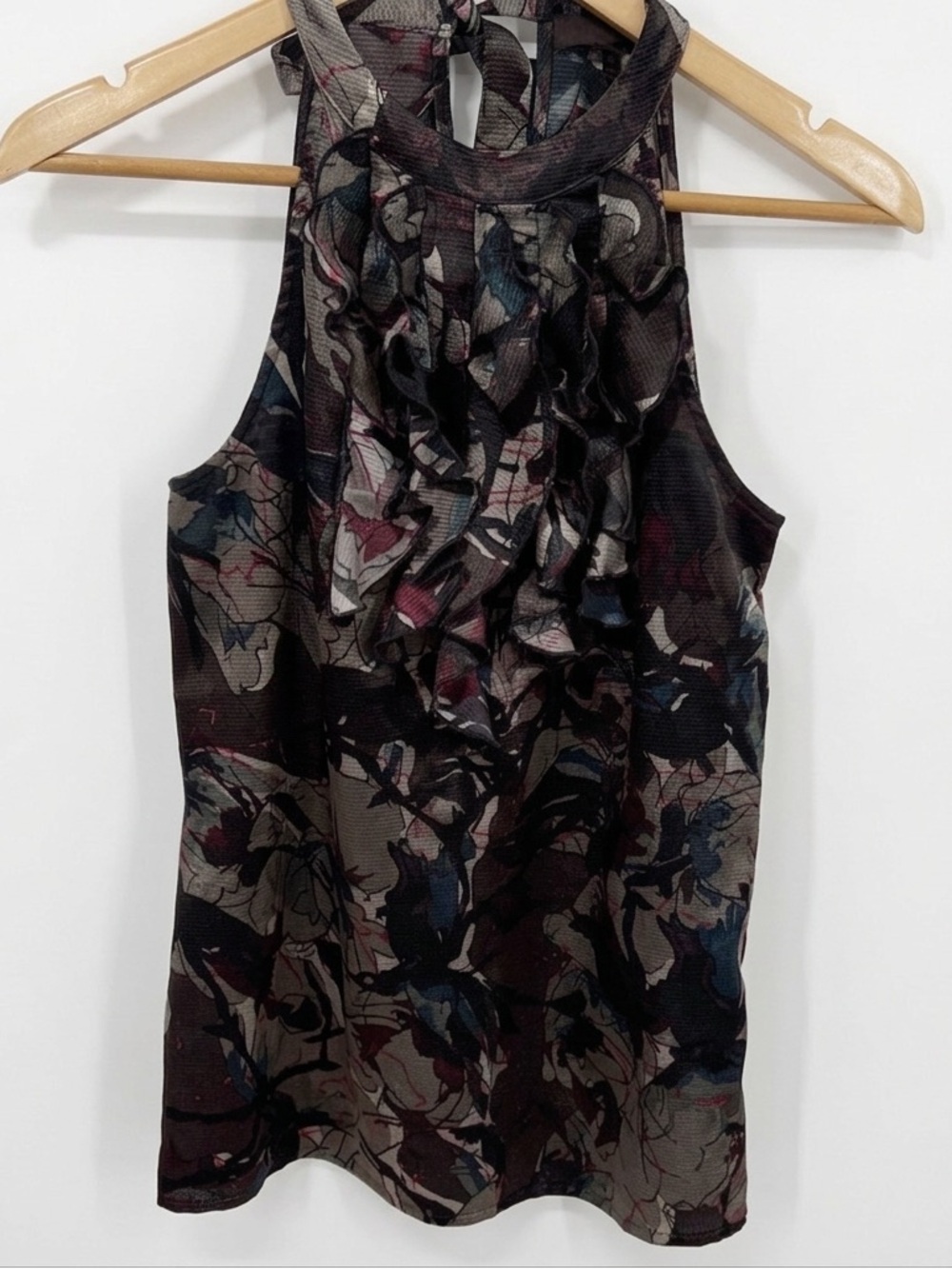 The Limited Floral and Ruffle Halter Top Size XS
